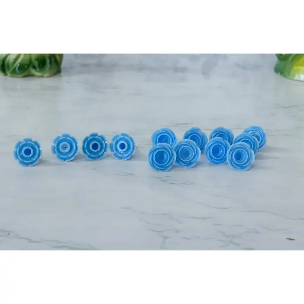 VTG Set of 13 Floral Rose Cake Toppers Candle Holders Retro MCM Birthday Decor